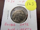 1936 Double Die Buffalo Nickel