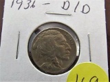1936 DD Buffalo Nickel
