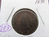 1870 Indian Head Cent -About Good