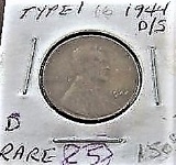1944 D/S Type 1 Lincoln Cent
