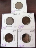 (5) 1895, 96, 97, 98, 99 Indian Head Cents