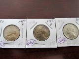 1942 P, 1943 P, 1943 D Jefferson Nickels