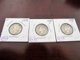 (3) 1938, 38D, 38S Mercury Dimes
