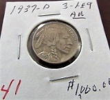 1937-D 3 Leg. Buffalo Nickel
