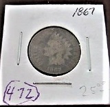 1867 Indian Head Cent, Low Grade