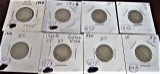 (8) 1925, 26, 27, 27D, 28 29D, 30, 30S Buffalo Nickels