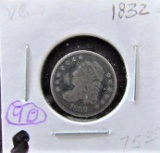 1832 Capped Half Dime - Very Good