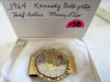 1964 Kennedy Gold Plated Half Dollar Money Clip