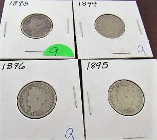 (4) Liberty Nickels