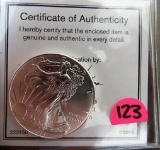 2016 Certificate of Authenticity Silver One Dollar