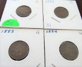 1881, 82, 83, 84 Indian Head Cents