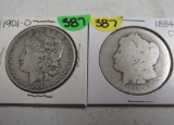 1884-O, 1901-O Morgan Dollars