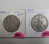 1943, 1943D Half Dollars