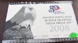 2008 US Mint State Quarters Silver Proof Set