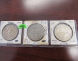 (3) Mexico Silver Dollars