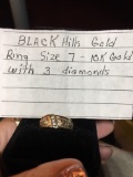10K Blackhills Gold Ring with 3 Diamonds