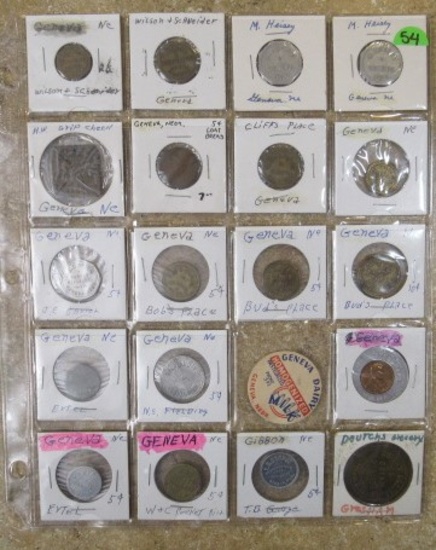 (20) Nebraska Town Tokens