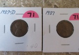 1937, 37D Pennies