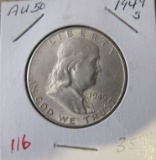 1949-S AU50 Franklin Half