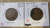 1864 BRZ, 1865 Fancy 5 Indian Head Cents