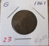 1867 Indian Head Cent Good