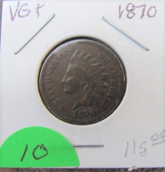 1870 Indian Head Cent VG+