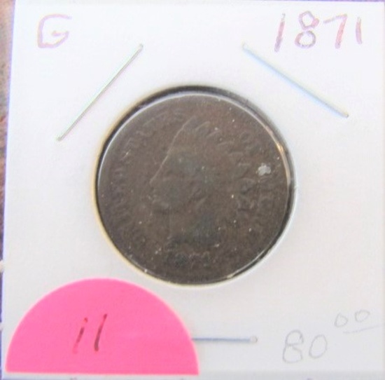 1871 Indian Head Cent-Good