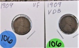 1909, 1909-VDB Wheat Cent