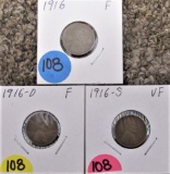Wheat Cents 1916 PDS Sets