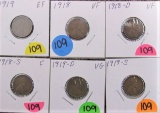 Wheat Cents 1918 &1919 PDS Sets
