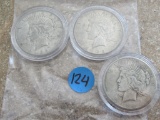 (3) Peace Dollars 1922 PDS Set