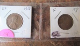 1910, 1910-S Lincoln Cents EF/F