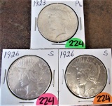 1923, 1926-S, 1926-S Peace Dollars