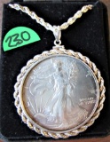 1995 1oz Fine Silver One Dollar Necklace