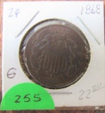 1868 2 Cent Piece-Good