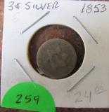1853 3 Cent Silver-Good