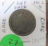 1912-S Liberty Nickel-Fine Rare