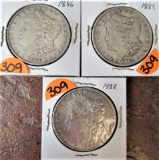 1886, 87, 88 Morgan Dollars