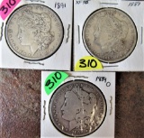 1891, 1889, 1889-O Morgan Dollars