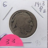 1913-D T2 Buffalo Nickel-Very Good