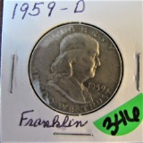 1959-D Franklin Half