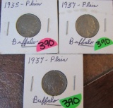 1935, 37, 37 Buffalo Nickels