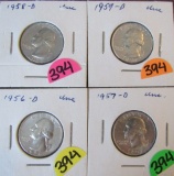 1967-D, 57-D, 58-D, 59-D UNC Quarters