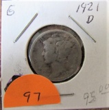 1921-D Mercury Dime-Rare