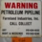 Farmland Industries Petroleum pipeline Sign, 1981