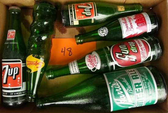 6 Vintage Pop Bottles