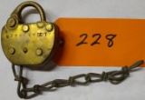 Union Pacific P & B Dept. Brass Adlake Padlock