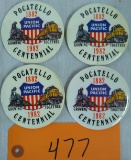 4 UPPR Pocatello Centennial 1982 Buttons