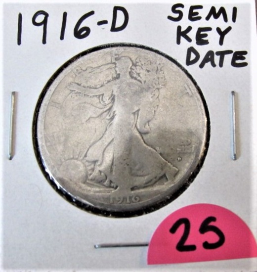 1916-D Semi Key Date Half Dollar
