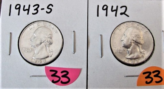 1942, 1943-S Quarters